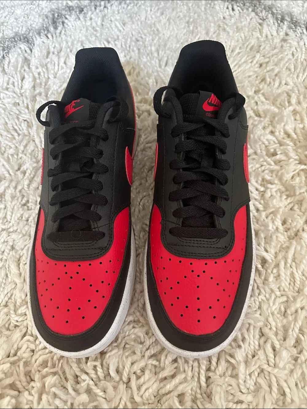 Nike Court Vision Low Shoe Black Red